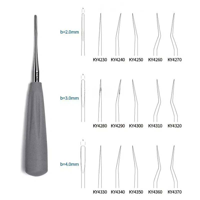Manufacturer Silicone Handle Elevator Dental Luxating Straight Curved Root Minimally Elevator Tooth Dentist Instrument Tool (3)