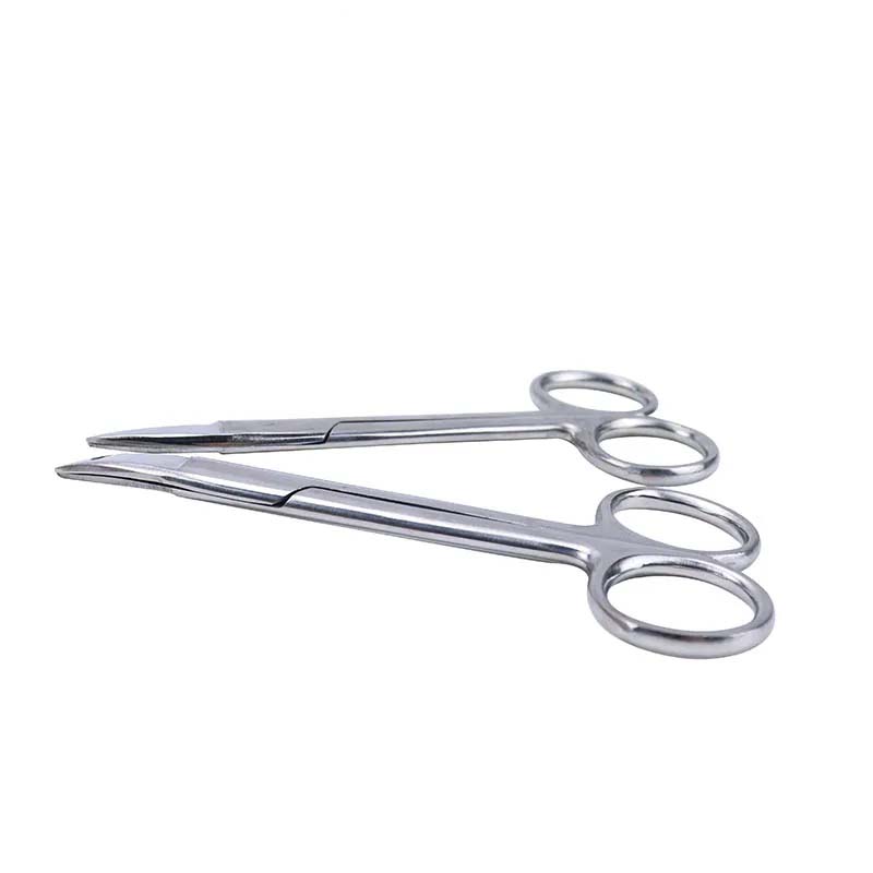1PC Dental Metal Crown Scissors Stainless Steel Surgical Instrument Scissor Tool Filaments Cutting Scissors CurvedStraight Head (4)